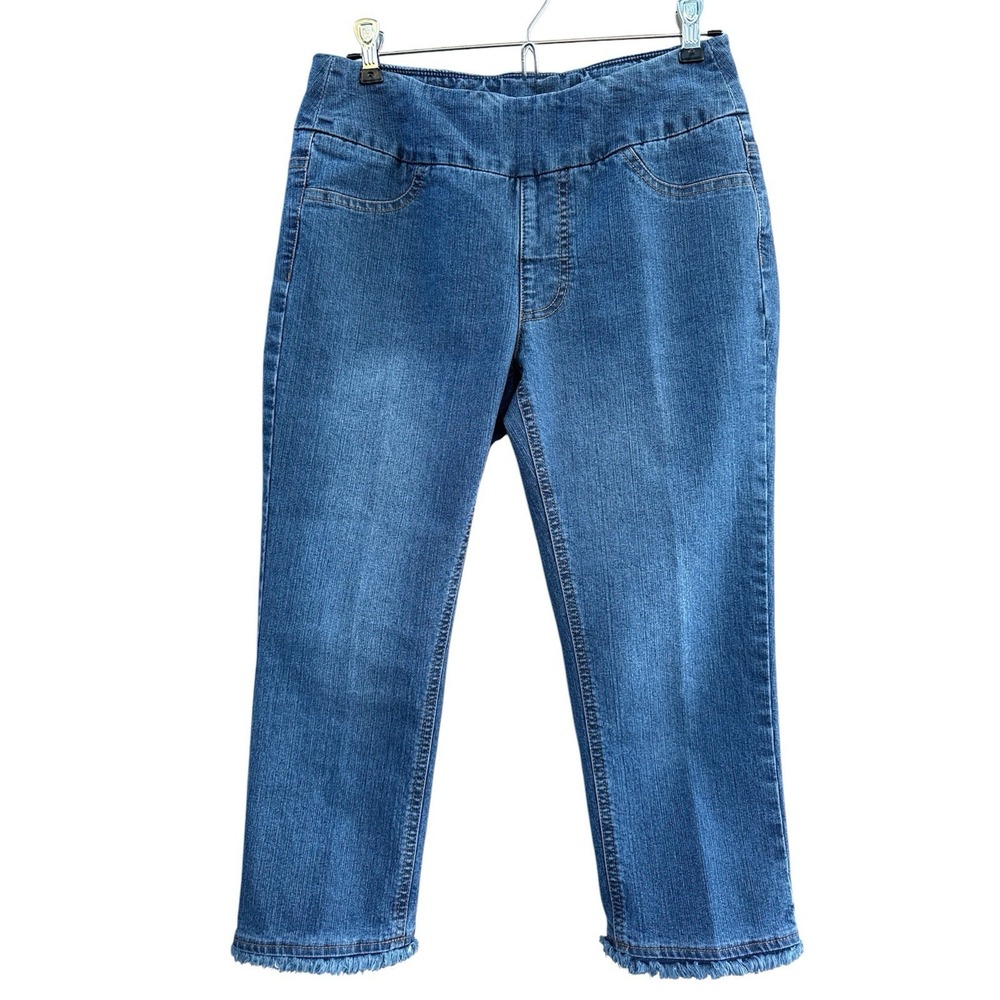 Soft Surroundings‎ Denim Stretch Cropped Capri Pants Women's Size P XS